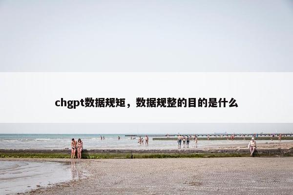 chgpt数据规矩，数据规整的目的是什么