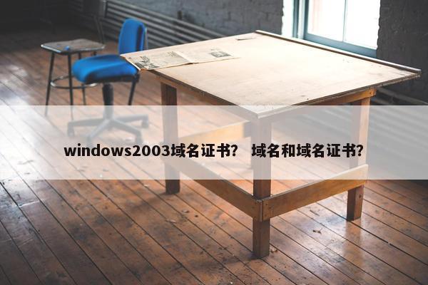 windows2003域名证书？ 域名和域名证书？