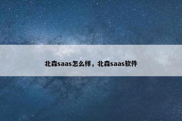 北森saas怎么样，北森saas软件