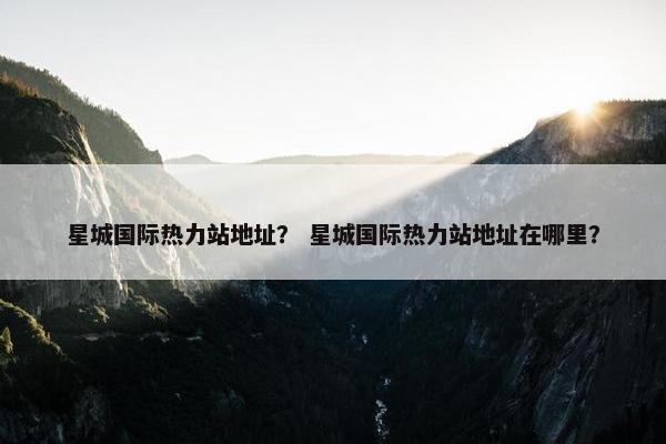 星城国际热力站地址？ 星城国际热力站地址在哪里？