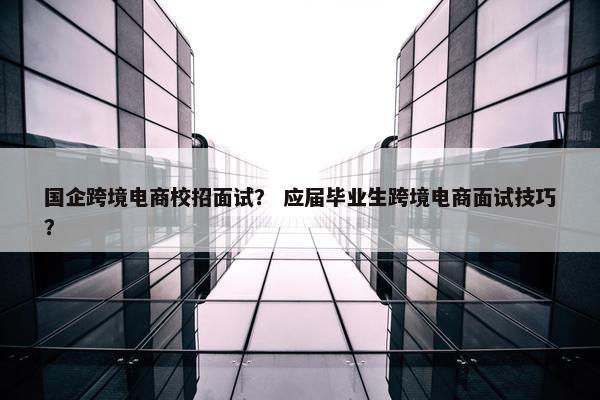 国企跨境电商校招面试？ 应届毕业生跨境电商面试技巧？