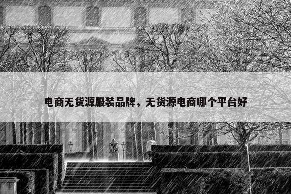 电商无货源服装品牌，无货源电商哪个平台好