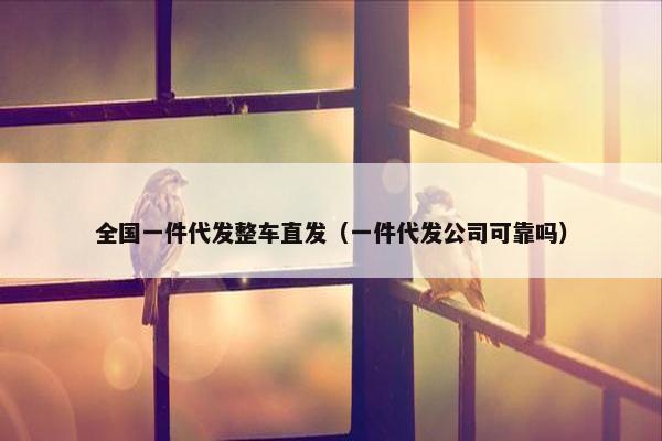 全国一件代发整车直发（一件代发公司可靠吗）