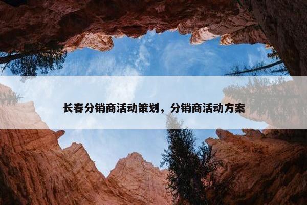 长春分销商活动策划，分销商活动方案