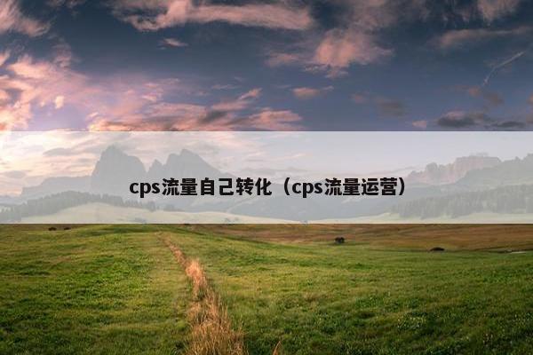 cps流量自己转化（cps流量运营）