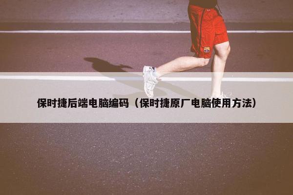 保时捷后端电脑编码（保时捷原厂电脑使用方法）