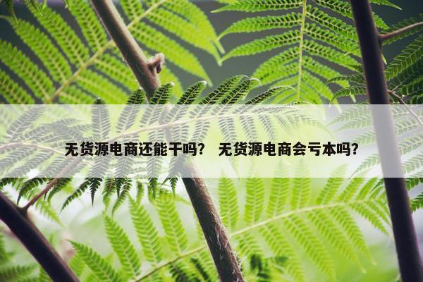 无货源电商还能干吗？ 无货源电商会亏本吗？