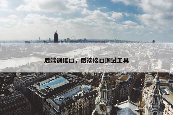 后端调接口，后端接口调试工具