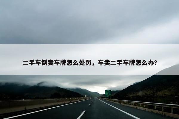 二手车倒卖车牌怎么处罚，车卖二手车牌怎么办?