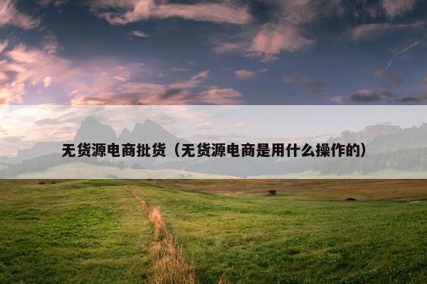 无货源电商批货（无货源电商是用什么操作的）