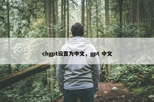 chgpt设置为中文，gpt 中文