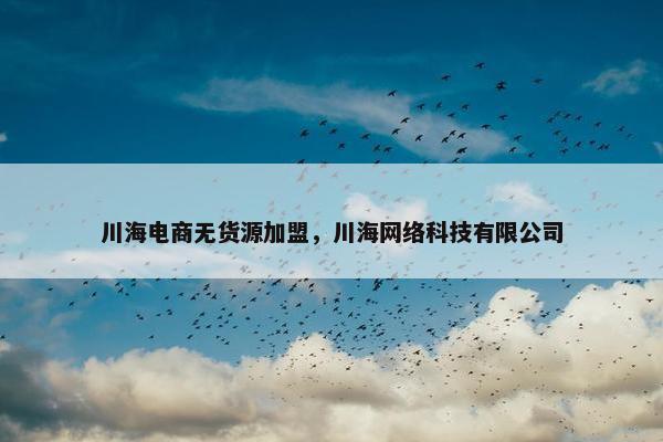 川海电商无货源加盟，川海网络科技有限公司