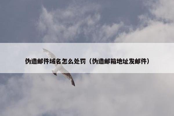 伪造邮件域名怎么处罚（伪造邮箱地址发邮件）