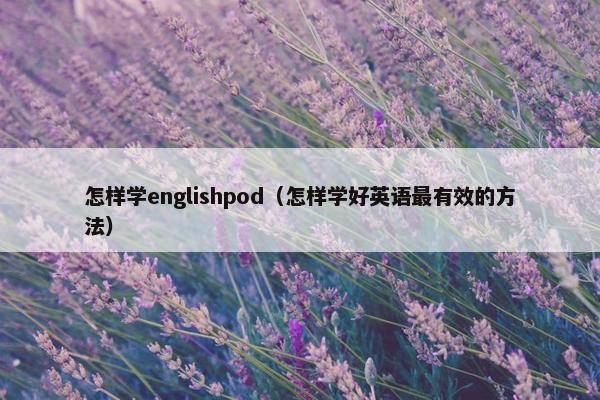 怎样学englishpod（怎样学好英语最有效的方法）