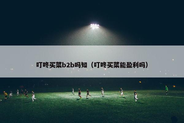 叮咚买菜b2b吗知（叮咚买菜能盈利吗）
