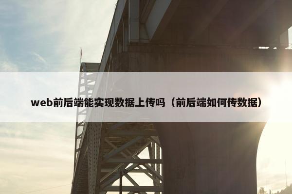 web前后端能实现数据上传吗（前后端如何传数据）