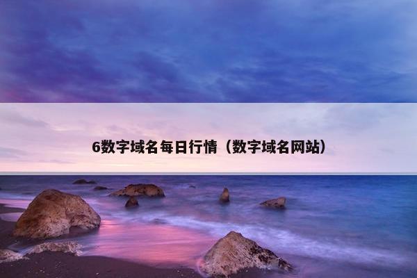 6数字域名每日行情（数字域名网站）