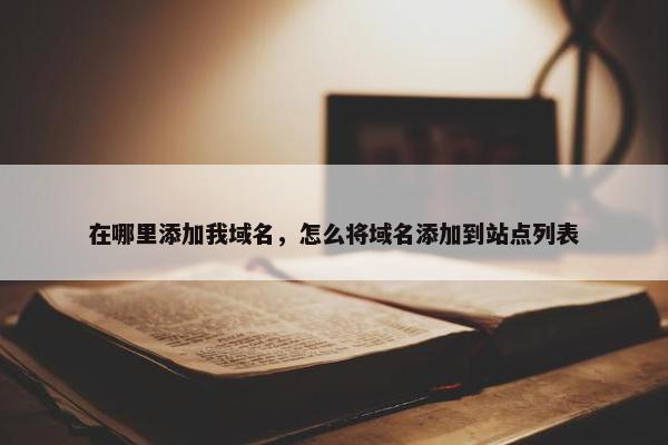 在哪里添加我域名，怎么将域名添加到站点列表