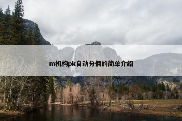 m机构pk自动分佣的简单介绍