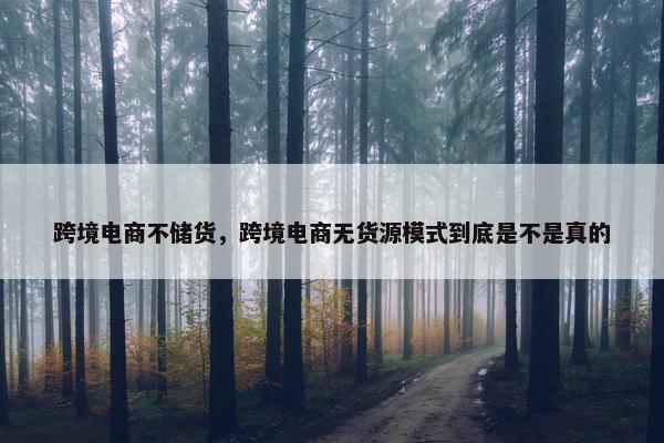 跨境电商不储货，跨境电商无货源模式到底是不是真的
