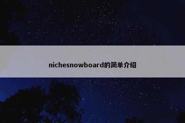 nichesnowboard的简单介绍