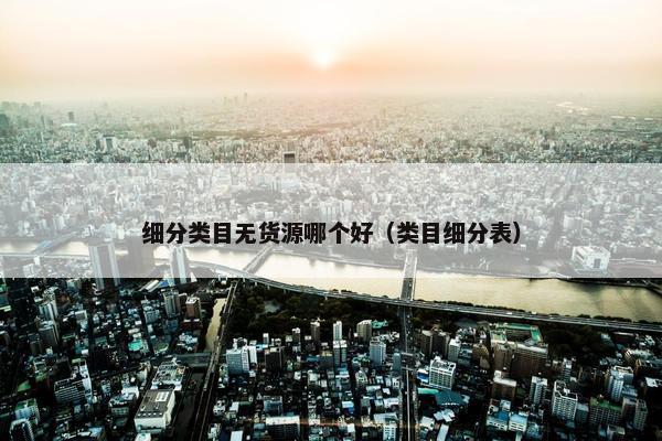 细分类目无货源哪个好（类目细分表）