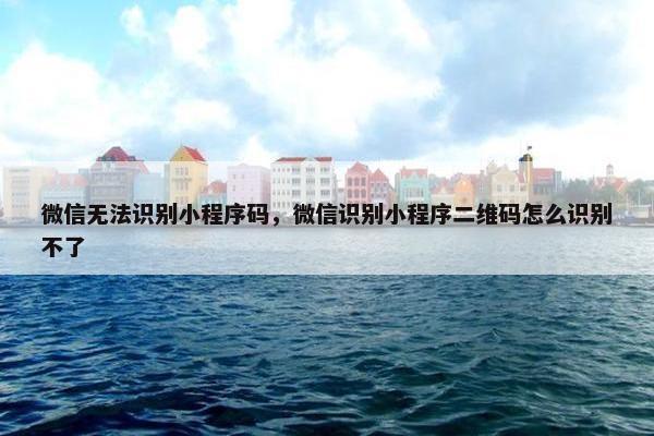 微信无法识别小程序码，微信识别小程序二维码怎么识别不了