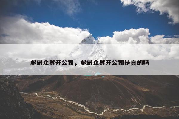 彪哥众筹开公司，彪哥众筹开公司是真的吗