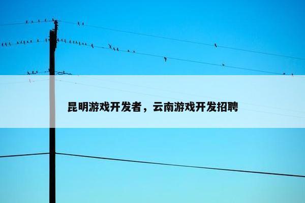昆明游戏开发者，云南游戏开发招聘