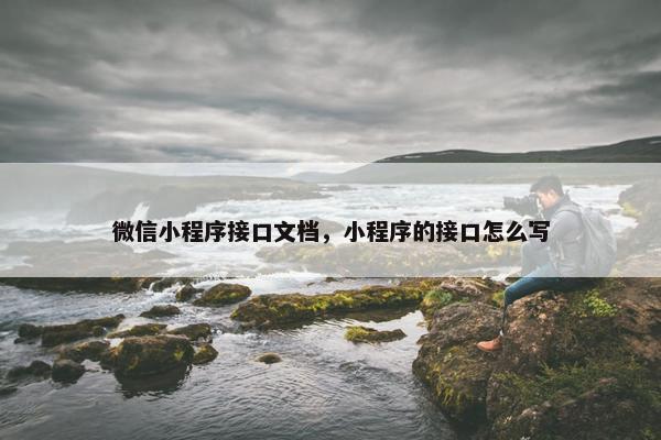 微信小程序接口文档，小程序的接口怎么写