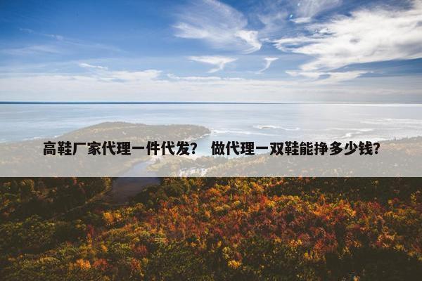 高鞋厂家代理一件代发？ 做代理一双鞋能挣多少钱？