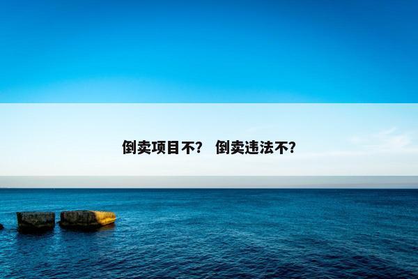 倒卖项目不？ 倒卖违法不？