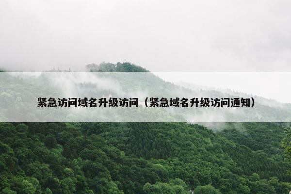 紧急访问域名升级访问（紧急域名升级访问通知）