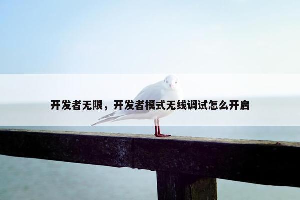 开发者无限，开发者模式无线调试怎么开启