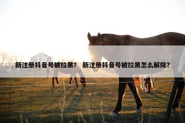 新注册抖音号被拉黑？ 新注册抖音号被拉黑怎么解除？
