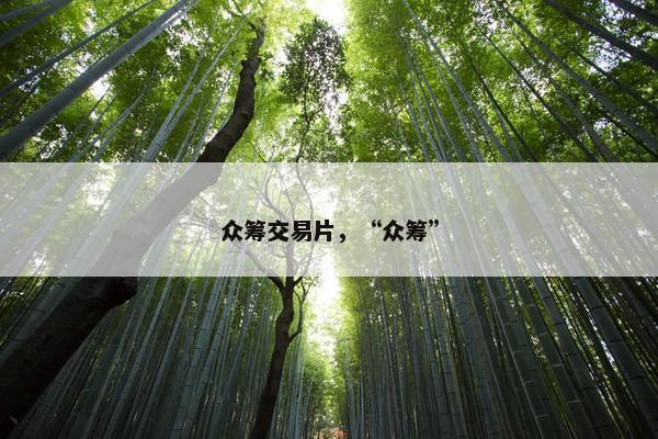 众筹交易片，“众筹”