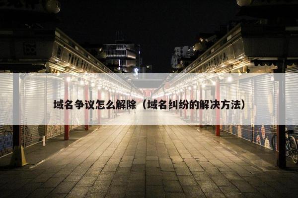 域名争议怎么解除（域名纠纷的解决方法）