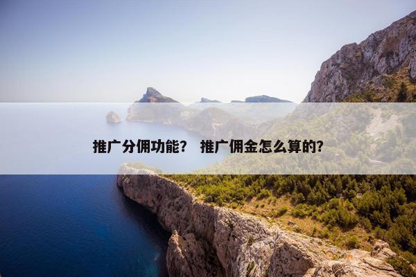 推广分佣功能？ 推广佣金怎么算的？