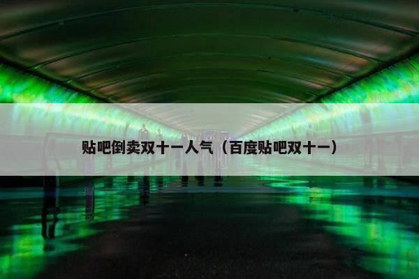 贴吧倒卖双十一人气（百度贴吧双十一）