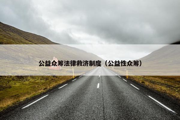 公益众筹法律救济制度（公益性众筹）