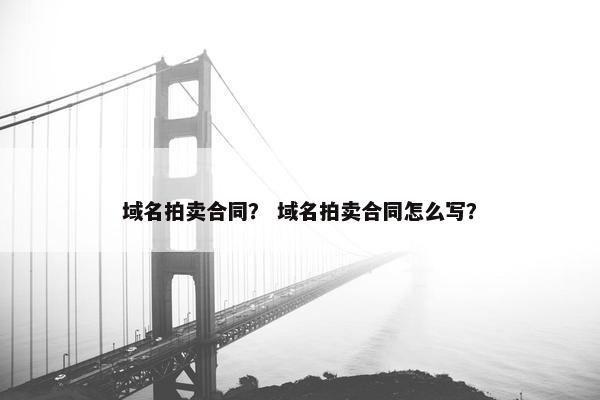 域名拍卖合同？ 域名拍卖合同怎么写？