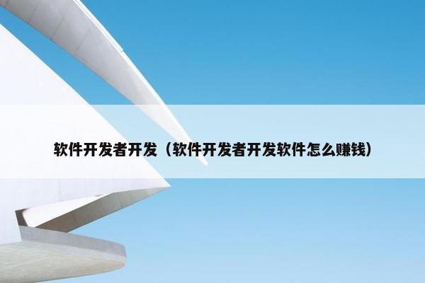 软件开发者开发（软件开发者开发软件怎么赚钱）