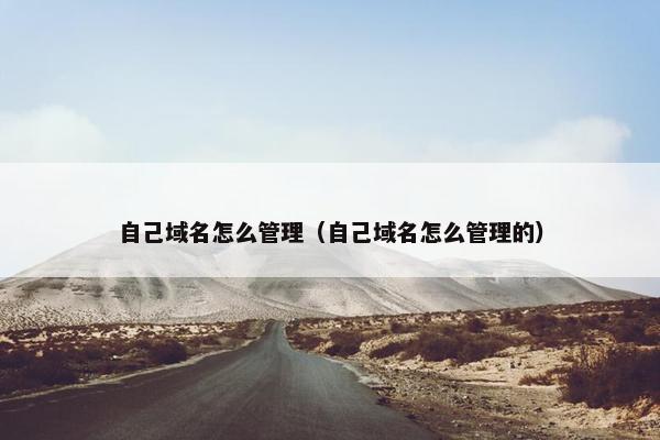 自己域名怎么管理（自己域名怎么管理的）