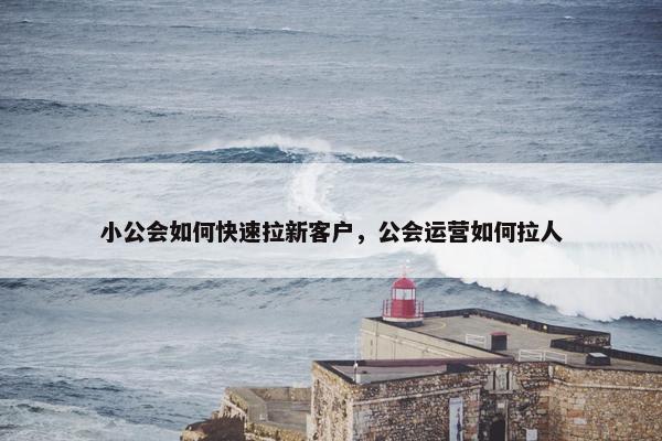 小公会如何快速拉新客户，公会运营如何拉人