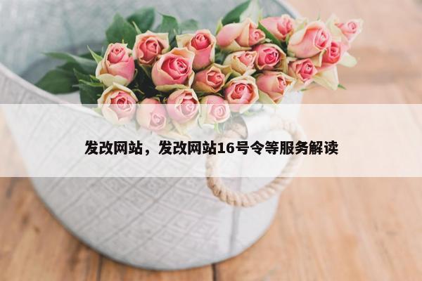 发改网站，发改网站16号令等服务解读