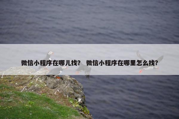 微信小程序在哪儿找？ 微信小程序在哪里怎么找？