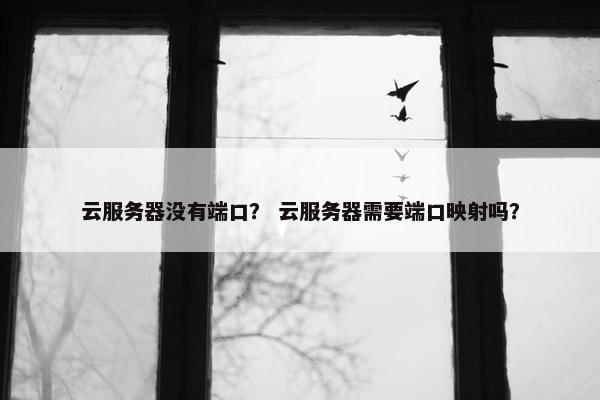 云服务器没有端口？ 云服务器需要端口映射吗？