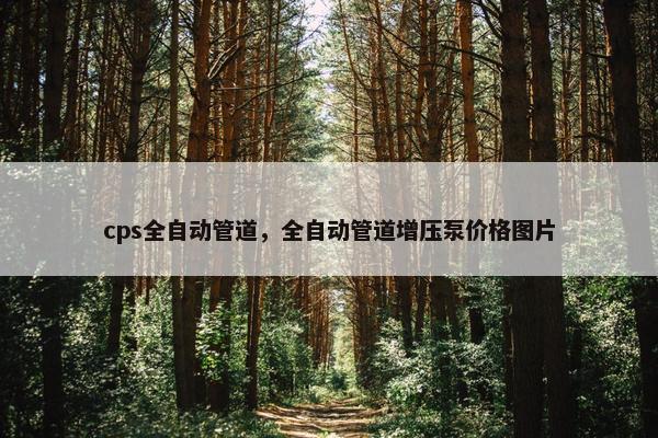 cps全自动管道，全自动管道增压泵价格图片