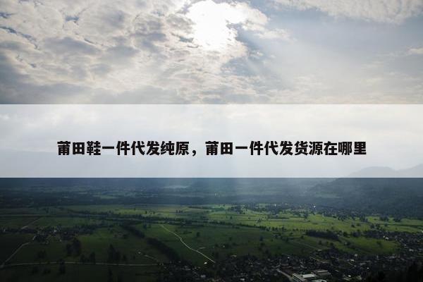 莆田鞋一件代发纯原，莆田一件代发货源在哪里