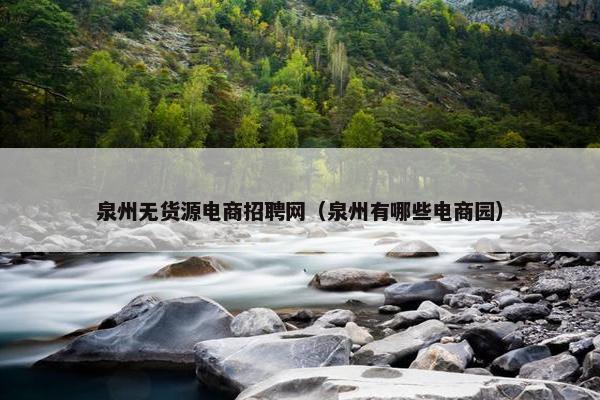 泉州无货源电商招聘网（泉州有哪些电商园）